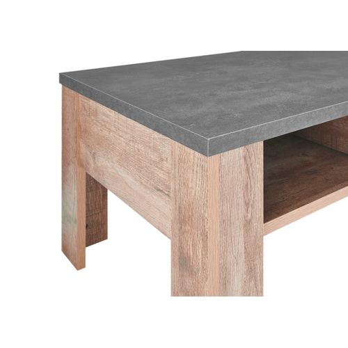 Table basse 1 tiroir ANVERS imitation chêne vieilli/ béton