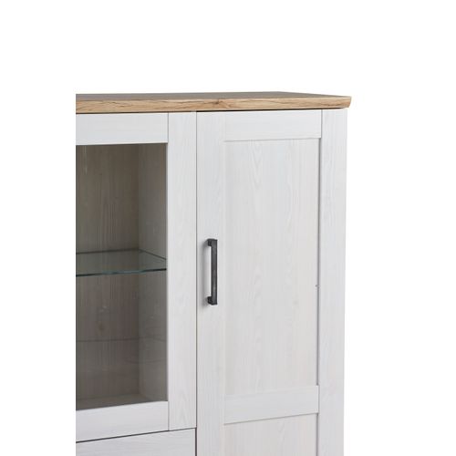 BUffet haut 3 portes 2 tiroirs ROMANCE imitation Pin/ imitation Chêne