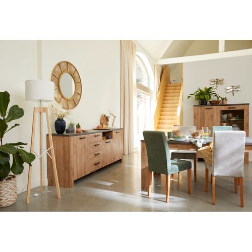 Buffet haut L.122 ANVERS imitation chêne vieilli/béton