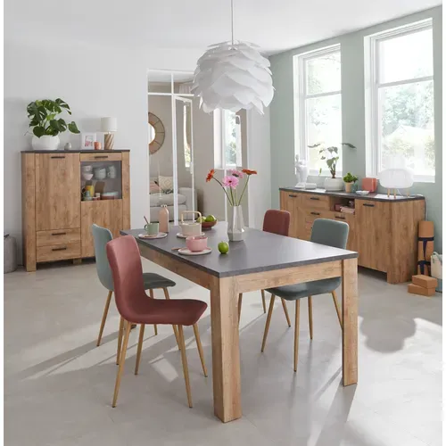 Buffet haut L.122 ANVERS imitation chêne vieilli/béton