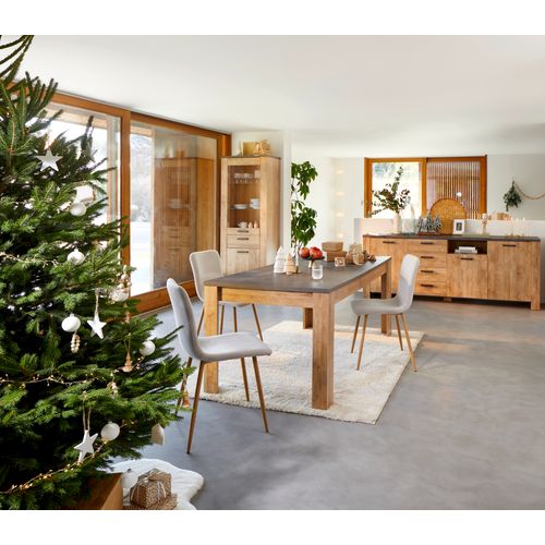 Buffet 3 portes 4 tiroirs ANVERS imitation chêne vieilli/ béton