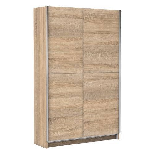Armoire 2 portes coulissantes L.125 cm FAST imitation chêne
