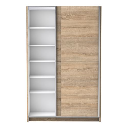 Armoire 2 portes coulissantes L.125 cm FAST imitation chêne