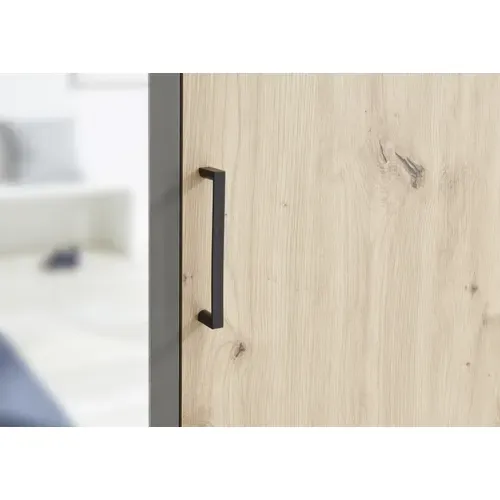 Armoire avec penderie et tiroirs L. 160 cm ARTY imitation chêne et gris