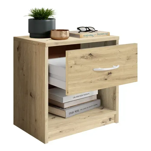 Chevet 1 tiroir BART imitation Chêne