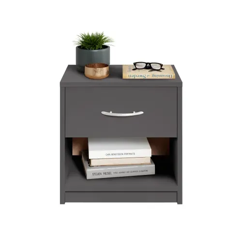 Chevet 1 niche 1 tiroir BART anthracite