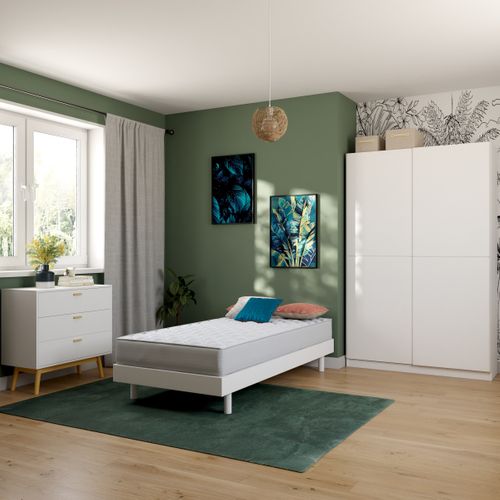 Armoire 2 portes coulissantes FAST blanc L. 125 cm