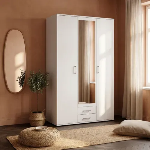 Armoire 3 portes L. 120 cm KARL blanc vue d'ambiance 1