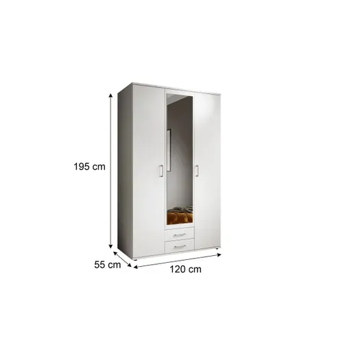 Armoire 3 portes L. 120 cm KARL blanc