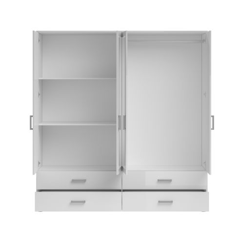 Armoire 4 portes 4 tiroirs L. 180 cm IVAR blanc
