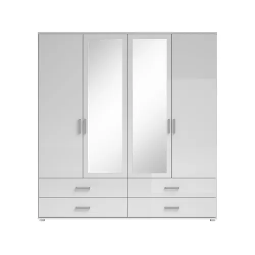 Armoire 4 portes 4 tiroirs L. 180 cm IVAR blanc