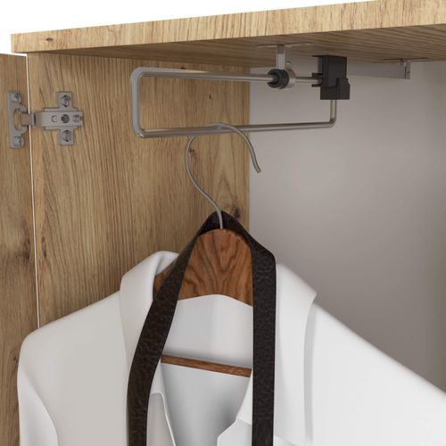 Ensemble De Meubles D'entrée Entro Chêne Artisan Avec Armoire Et Miroir 95x35x183 Cm