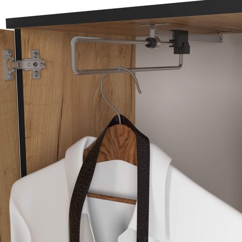 Ensemble De Meubles D'entrée Entro Chêne Craft Avec Armoire Et Miroir 95x35x183 Cm