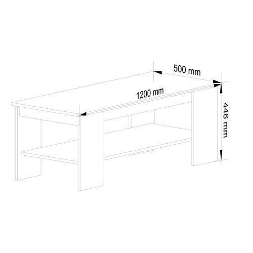 Table à Café Table Basse Kami Blanche 120 Cm Couleur Blanc 120x50x45 Cm