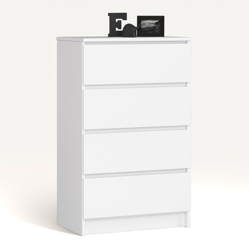 Commode K60 Blanche 60 Cm 4 Tiroirs Façade Blanche 60x40x99 Cm