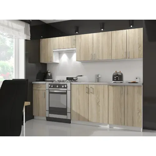 Meuble De Cuisine Bas S50 Lima Modulable Blanc 50 Cm 1 Porte 1 Tiroir Façade Chêne Sonoma 2 Étagères