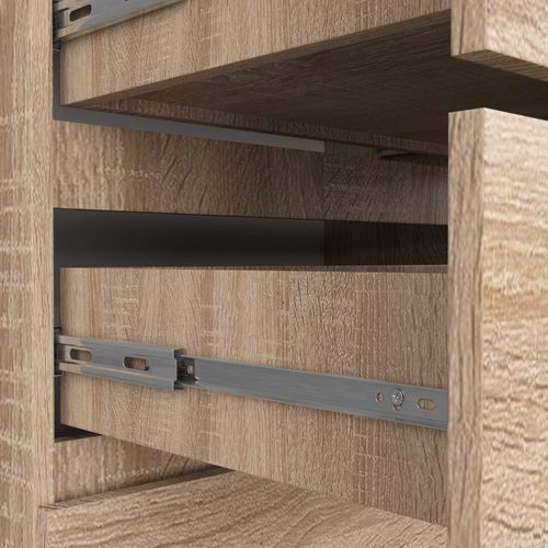 Commode Akord K140 Chêne Sonoma 138 Cm 10 Tiroirs Façade Chêne Sonoma 138x40x121 Cm
