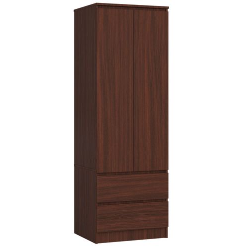 Armoire S60 Wengé 60 Cm 2 Portes 2 Tiroirs Façade Wengé 1 Étagère 60x51x180 Cm