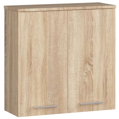 Armoire Salle De Bains Fin Accr. Au Mur Chêne Sonoma 60 Cm 2 Portes Façade Chêne Sonoma 2 Étagères