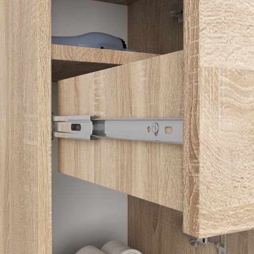 Colonne Salle De Bains Fin Chêne Sonoma 30 Cm 2 Portes 1 Tiroir Façade Chêne Sonoma 3 Étagères