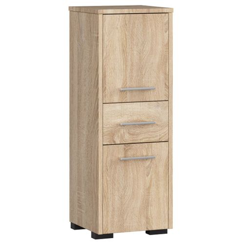 Colonne Salle De Bains Fin Chêne Sonoma 30 Cm 2 Portes 1 Tiroir Façade Chêne Sonoma 3 Étagères