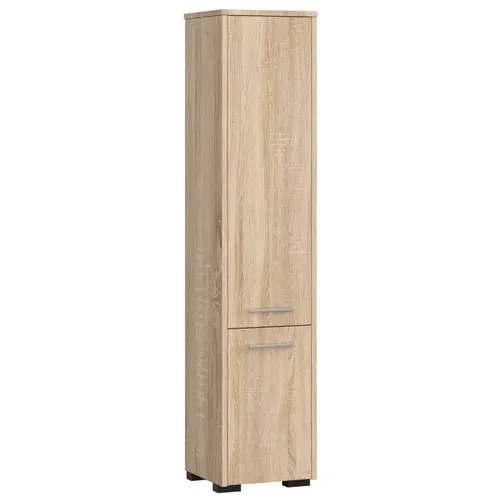 Colonne Salle De Bains Fin Chêne Sonoma 30 Cm 2 Portes Façade Chêne Sonoma 5 Étagères 30x30x140 Cm