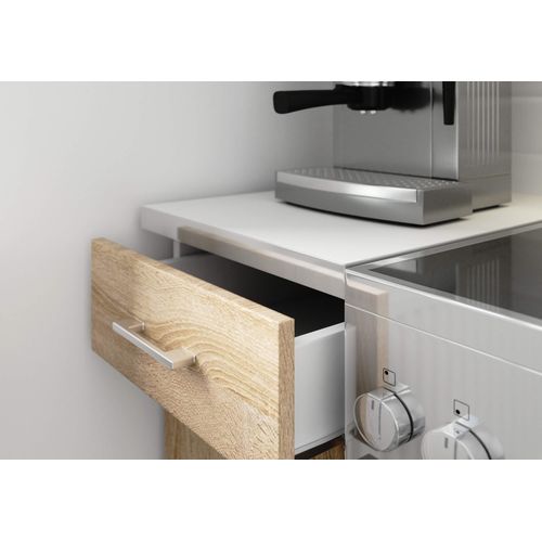 Ensemble De Cuisine Lima Blanc 240 Cm 11 Portes 1 Tiroir Façade Chêne Sonoma 240x44,5x203 Cm