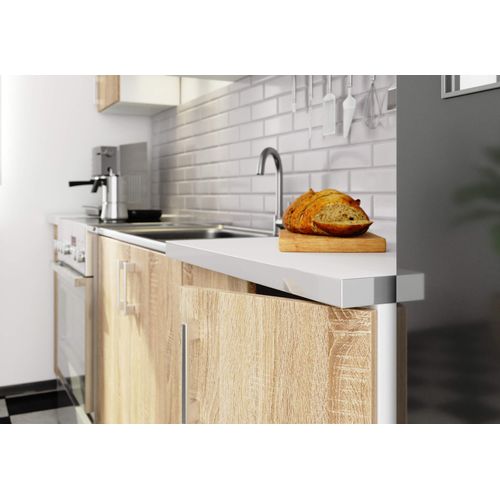 Ensemble De Cuisine Lima Blanc 240 Cm 11 Portes 1 Tiroir Façade Chêne Sonoma 240x44,5x203 Cm