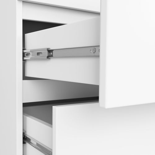 Armoire Akord S90 Avec Miroir Blanche 90 Cm 2 Portes 2 Tiroirs Façade Blanche