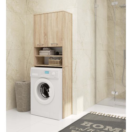 Meuble Pour Machine à Laver Fin Chêne Sonoma 64 Cm 2 Portes Façade Chêne Sonoma Niche