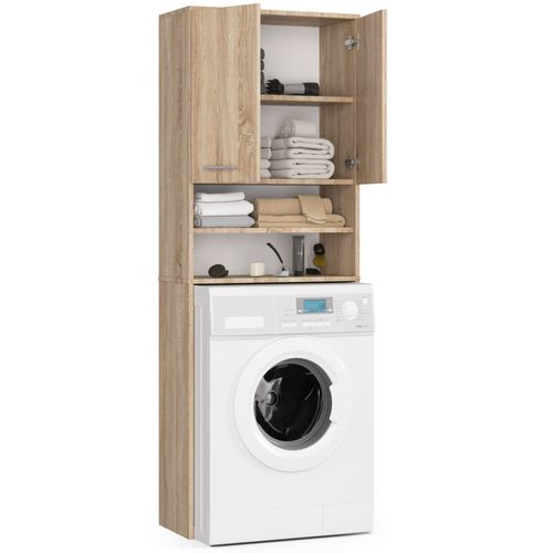 Meuble Pour Machine à Laver Fin Chêne Sonoma 64 Cm 2 Portes Façade Chêne Sonoma Niche