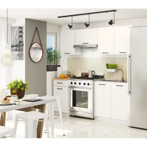 Meuble De Cuisine Bas S40 Oliwia Modulable Blanc 40 Cm 1 Porte 1 Tiroir Façade Blanche 2 Étagères