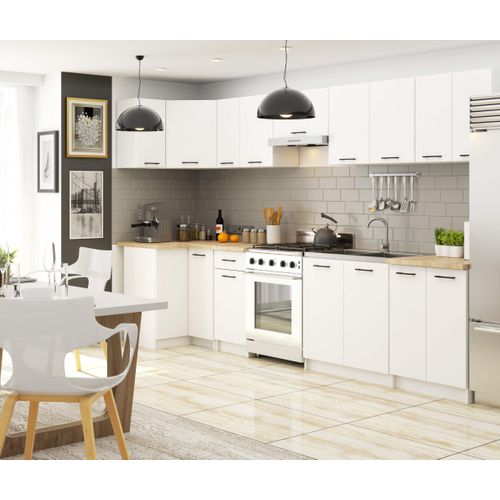 Meuble De Cuisine Bas S80 Oliwia Modulable Blanc 80 Cm 2 Portes Façade Blanche 2 Étagères 80x46x85