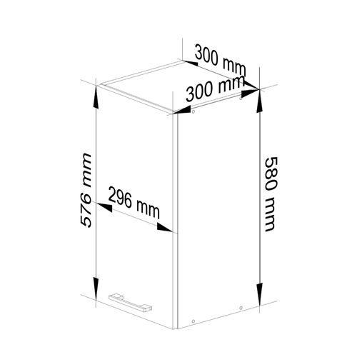 Meuble De Cuisine Haut W30 Oliwia Modulable Blanc 30 Cm 1 Porte Façade Blanche 2 Étagères