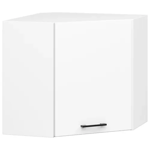 Meuble De Cuisine Haut D'angle W60 Oliwia Modulable Blanc 60 Cm 1 Porte Façade Blanche 2 Étagères