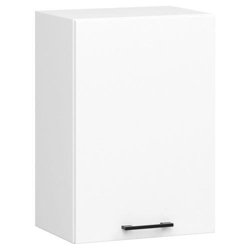 Meuble De Cuisine Haut W50 Oliwia Modulable Blanc 50 Cm 1 Porte Façade Blanche 2 Étagères