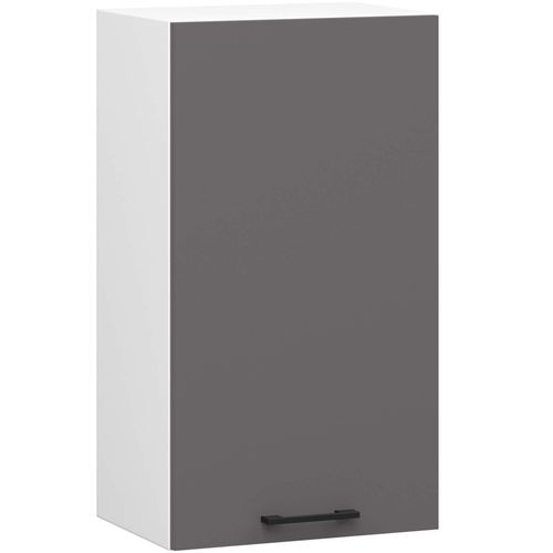 Armoires De Cuisine Haute W40 Oliwia H720 Blanc, Gris Graphite 1 Porte 2 Étagères 40x30x72 Cm