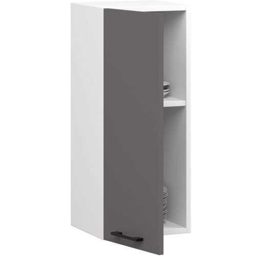 Armoires De Cuisine Haute W30 Oliwia H720 Blanc, Gris Graphite 1 Porte 2 Étagères 30x30x72 Cm