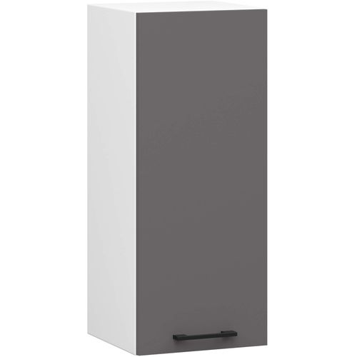 Armoires De Cuisine Haute W30 Oliwia H720 Blanc, Gris Graphite 1 Porte 2 Étagères 30x30x72 Cm
