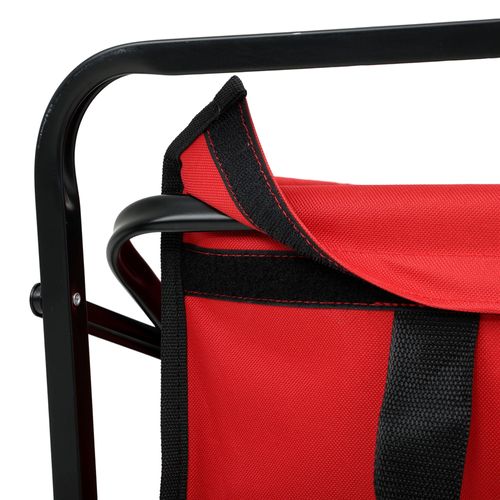 Chariot Pliable De Plage Avec Roues En Plastique Et Charge Maximale De 120 Kg En Rouge