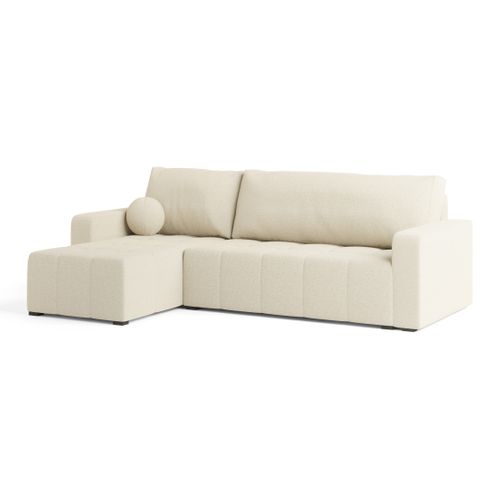 Canapé D'angle Volira Crème En Bouclé Avec Fonction De Couchage