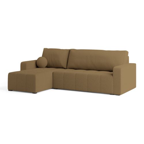 Canapé D'angle Volira Orange En Bouclé Avec Fonction De Couchage