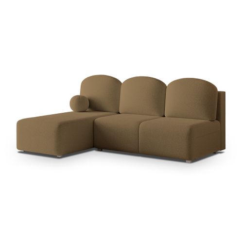 Canapé D'angle Trama Orange En Bouclé Avec Fonction De Couchage