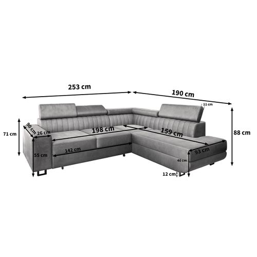 Canapé D'angle Nola Vert Sapin En Velours Avec Fonction De Couchage