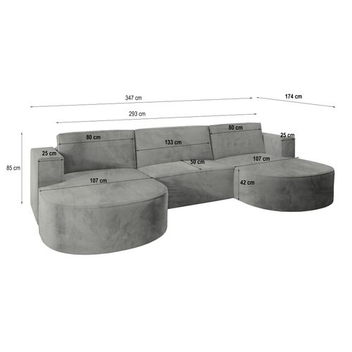 Canapé D'angle Vezzo Noir En Velours Avec Fonction De Couchage