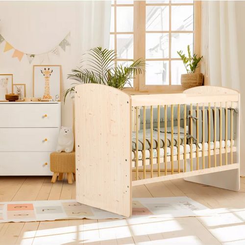 Karolina Ii Lit Bébé À Barreaux 120x60 Avec Sommier Réglable Pin