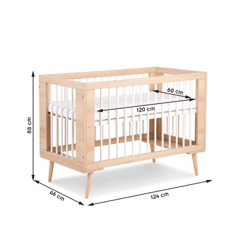 Lit Bébé 60x120 Sofie - Hêtre
