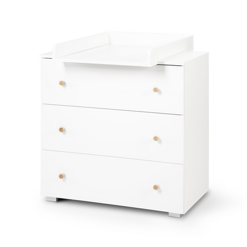 Karolina Commode Bébé 3 Tiroirs Et Plan À Langer Amovible Blanc / Pin