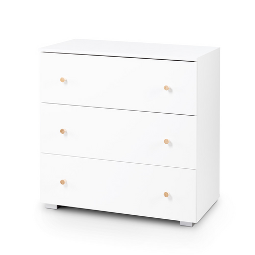 Karolina Commode Bébé 3 Tiroirs Et Plan À Langer Amovible Blanc / Pin
