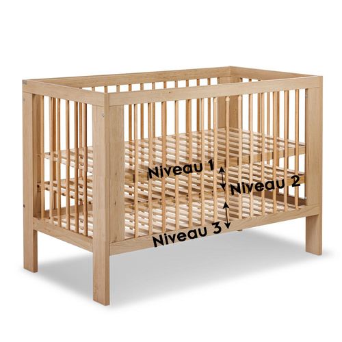 Olivia Lit Bébé à Barreaux 60x120 Bois Sans Tiroir